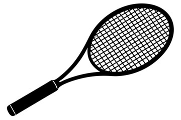 
tennis racket icon, tennis racket silhouette vector