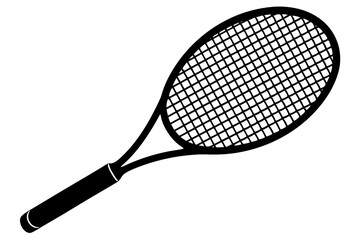 
tennis racket icon, tennis racket silhouette vector