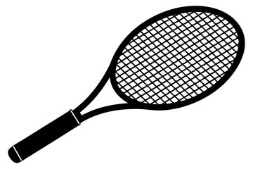 
tennis racket icon, tennis racket silhouette vector