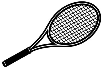 
tennis racket icon, tennis racket silhouette vector