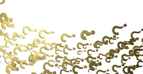 question marks background. 3D Rendering.