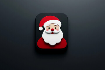 Ícone 3D do Papai Noel. Natal.
