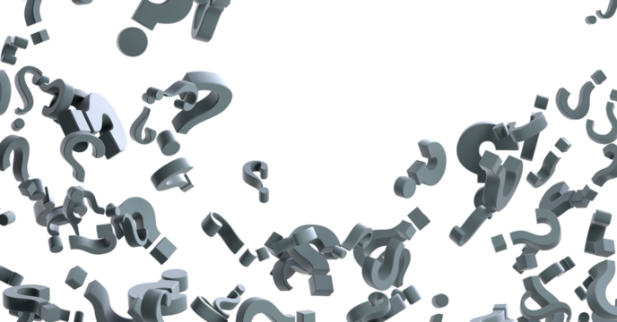 colored question marks background concept. 3D Rendering.