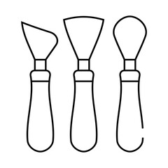 shovels pottery tools line icon vector. shovels pottery tools sign. isolated contour symbol black illustration