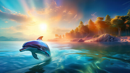 dolphins in the sea