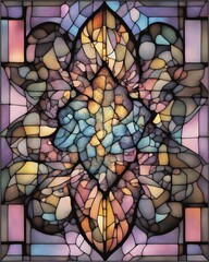 Abstract and geometric art piece inspired by the Mandelbrot set with colorful and intricate patterns, Generative AI.
