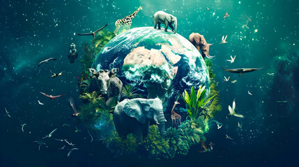 Celebrating World Wildlife Day with the Diverse Wonders of Earth and its Cosmic Connections   A stunning visual representation of the intricate web of life on our planet