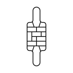 rolling pin patterned line icon vector. rolling pin patterned sign. isolated contour symbol black illustration