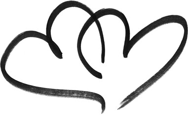 Heart Abstract hand drawing shape, scribble  comic emoticon element isolated on white background .