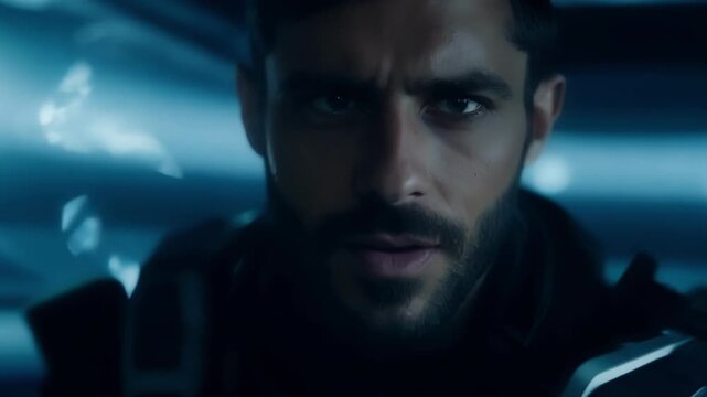 A flash of determination on the Defenders face as they bravely enter an alien spacecraft in search of answers and possible threats.