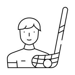 floorball sport game line icon vector. floorball sport game sign. isolated contour symbol black illustration