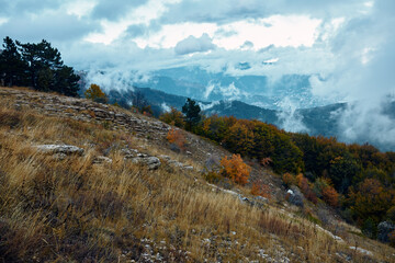 Peaceful Skies Overcast Weather with Scattered Clouds in the Serene Blue Sky Above, Perfect for Travel and Reflection