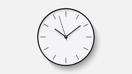 2D illustration of a classic analog clock with basic shapes on a neutral colored background in a simplicity of drawing in a minimalist vector style