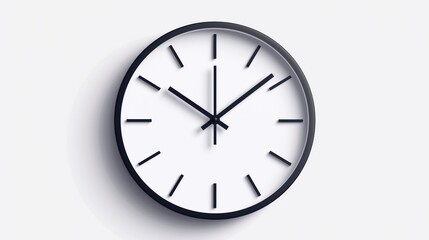 2D illustration of a classic analog clock with basic shapes on a neutral colored background in a simplicity of drawing in a minimalist vector style