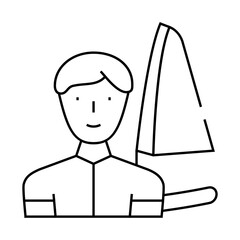 sailing water sport line icon vector. sailing water sport sign. isolated contour symbol black illustration
