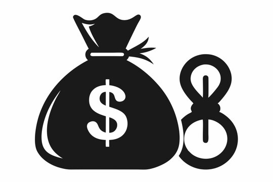 recommend clip art: 
                    Money bag silhouette, Money bag with dollar icon. vector illustration
                    