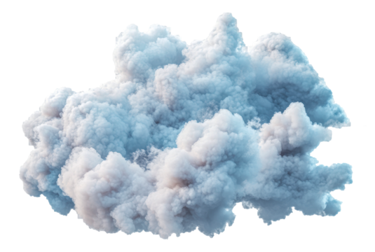 Soft white cloud formation, cut out - stock png.