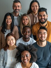 Obraz premium Diverse Group of People Smiling Together in a Photo Shoot