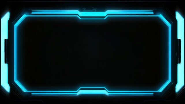 Futuristic digital frame with glowing blue edges, ideal for technology or sci-fi themed designs.