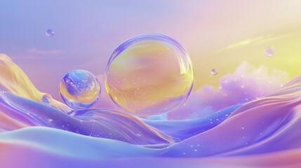 Dreamy Bubbles in Abstract Landscape
