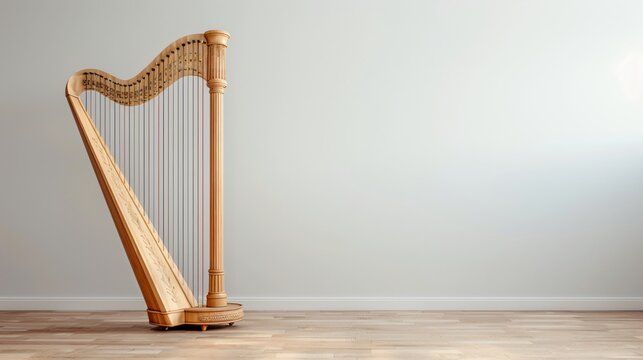 Harp in Minimalist Room