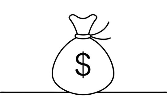 recommend clip art: Money bag line art vector, Money bag with dollar outline icon. vector illustration
                    