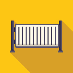 Heating radiator fixed on a wall, providing warmth during the winter season