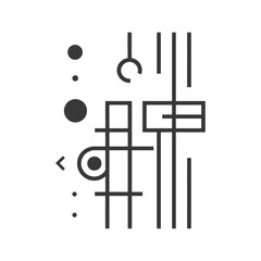 Abstract Geometric Pattern with Circles Lines and Squares