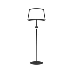 Obraz premium Black and White Illustration of a Floor Lamp