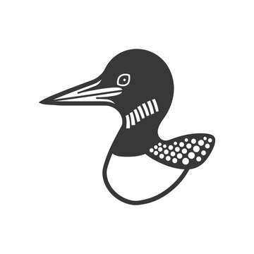 recommend clip art: Black and White Illustration of a Loons Head