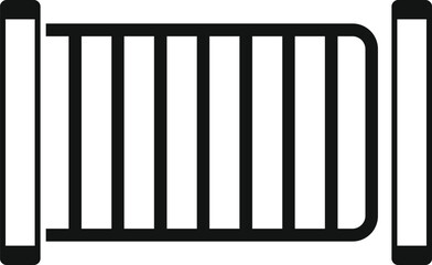 Simple icon of a metal barrier controlling access to a restricted area