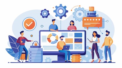 Transforming business processes through automation and efficiency. This scene depicts a team utilizing software to streamline workflows, emphasizing the role of technology in improving operations.