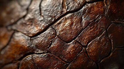 Close-up of a Cracked Brown Surface