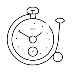 clock with ring line icon vector. clock with ring sign. isolated contour symbol black illustration