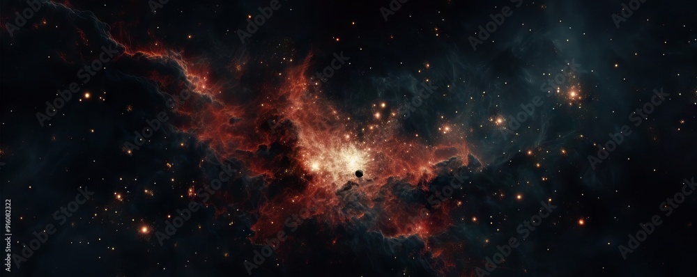 Wall mural beautiful big space explosion in universe. abstract background with shining stars and milky way. gal