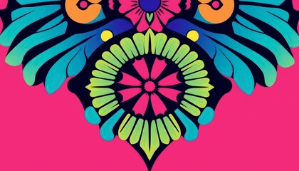 Abstract Colorful Floral Pattern.