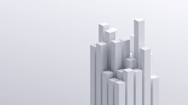 Abstract animation, geometric design with moving blocks, 4k looping video, 3d render