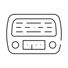 Fototapeta premium radio retro device line icon vector. radio retro device sign. isolated contour symbol black illustration