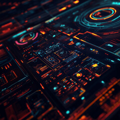 Obraz premium Control panel 3 orange