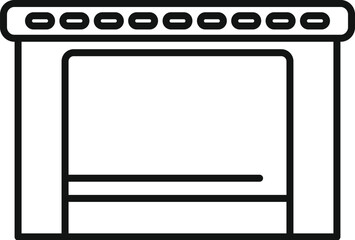 Line drawing of a kitchen stove top showing the surface burners for cooking food