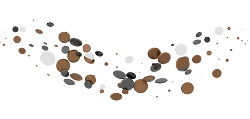 confetti png. Gold confetti falls from the sky. Glittering confetti on a transparent background. Holiday,