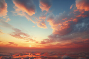 Fototapeta premium Sunset sky with beautiful dramatic clouds version 25