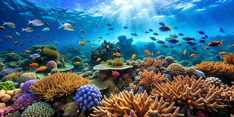 Beautiful coral reef and fish photography in deep sea scuba dive around Sipadan island, Malaysia, Coral reef, fish © A.Rod