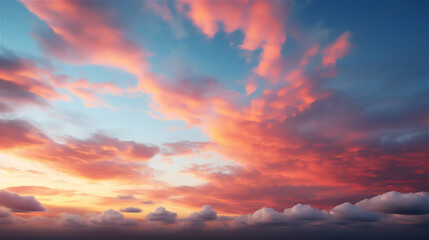 Fototapeta premium Sunset sky with beautiful dramatic clouds version 22