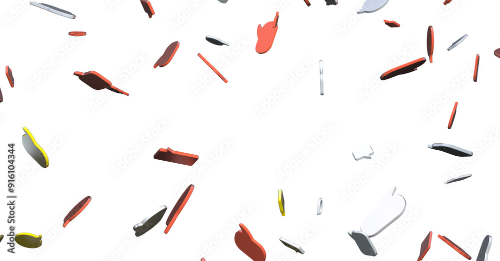 Poster touching 3d rendering flying email icon with his fin