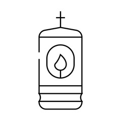 lamp with burning candle line icon vector. lamp with burning candle sign. isolated contour symbol black illustration