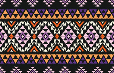 Geometrics Ikat ethnic design.Ikat seamless pattern in tribal, folk embroidery abstract wave art. ornament print. Ikat Design for wallpaper,carpet, clothing, fashion, fabric	