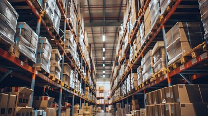 Inside a warehouse dedicated to e-commerce, goods are picked, packed, and shipped with precision.
