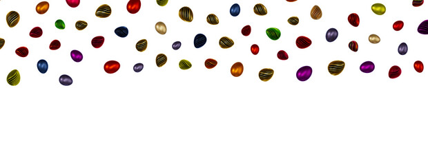 Border of easter eggs in different colors