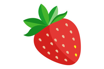 Strawberry Fruits Vector Illustration - Black Silhouette, Line Art, Outline Design